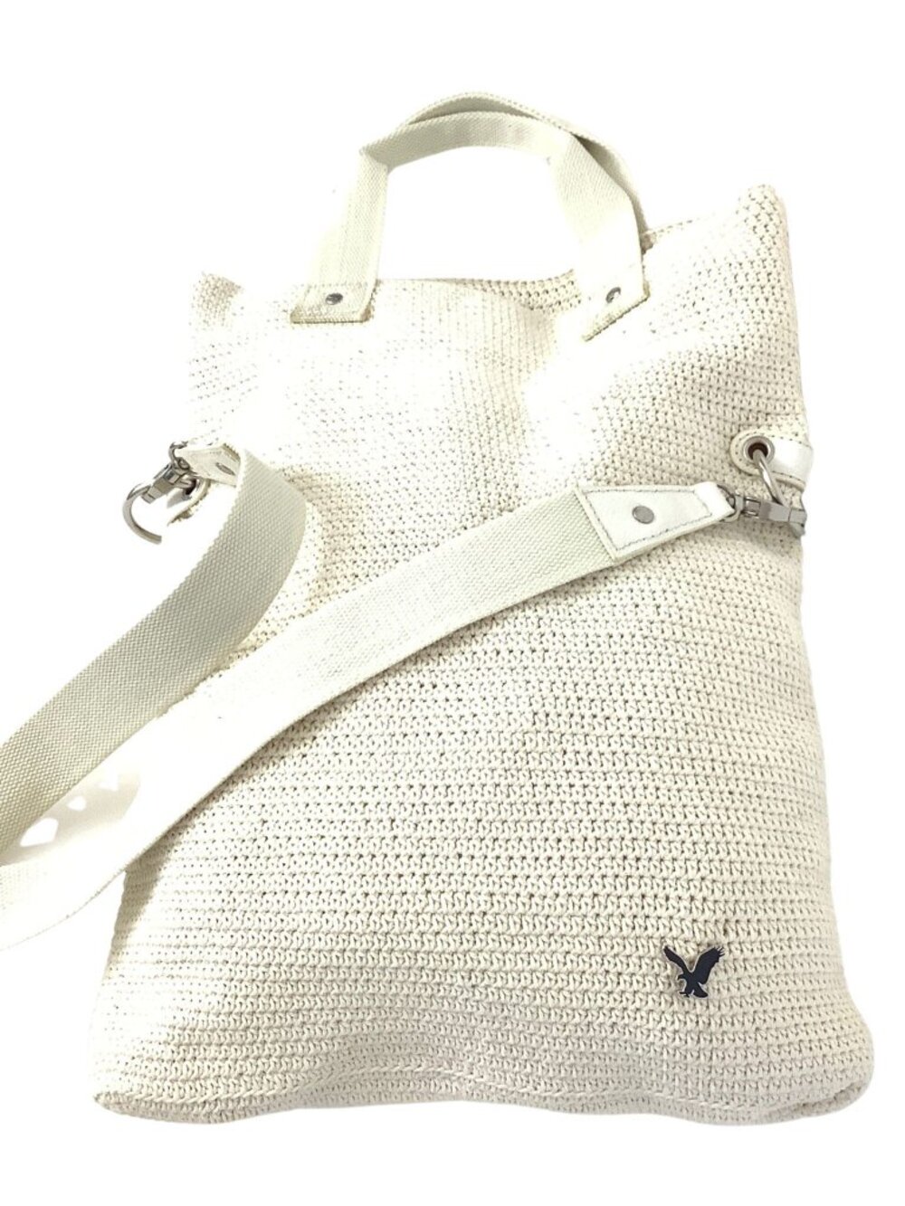 White Knitted Cotton Bag New Unworn Convertible American Eagle